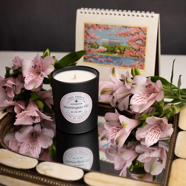 Bougie artisanale parfumée fleur de cerisier grand format - Odòs France