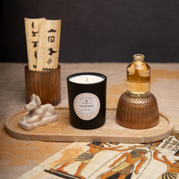 Bougie artisanale parfumée Fleur de Lotus - Le Caire - Grand format - Odòs France